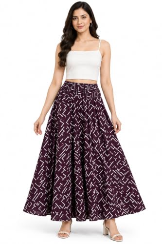 Image of Women's Printed Viscose Crepe Flared Palazzo Pants with Pockets | Elastic Waist | Full Length | Casual | Free Size