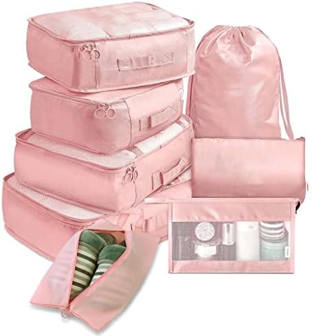 8pcs Set Travel Organizer Storage Bags Suitcase Packing Set Storage Cases Portable Luggage Organizer Clothes Shoe Tidy Pouch Bag (Color : A) (C) image 4