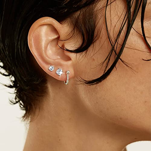 1Ct Moissanite Stud Earrings 925 Sterling Silver G H Color Brilliant Round Lab Created Diamond Stud Earrings With Safety Backs For Women Girls With Certificate Of Authenticity #TOP1