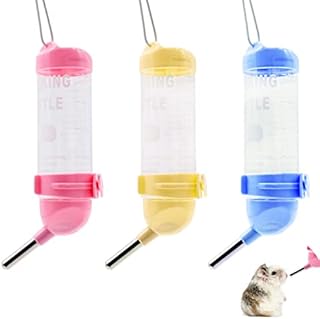 Hamster Water Drinking Dispenser, 3 Pcs 125ml Plastic Hanging Small Animal Water Bottles, Automatic Water Feeder for Hamster, Rabbit, Guinea Pig, Rat, Gerbil