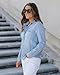 Luvamia Women's Long Sleeve Denim Tunic Top - Helium Blue, Size Large/12/14