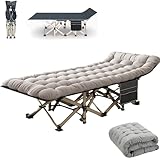 ETSG Folding Camping Cot,Oversize 31.5in Width Camping Cot with Pad,Cots for Sleeping,Comfortable Double Layer Oxford Heavy Duty with Carry Bag for Office/Home Nap/Outdoor Travel