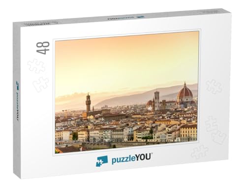 View of Florence After Sunset from Piazzale Michelangelo... Jigsaw Puzzle Jigsaw Puzzle with 48 Pieces