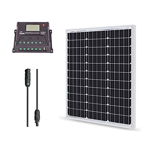 Renogy Kit-Bundle50D 12 Volt Monocrystalline Solar, Bundle 50W Kit, Bundle Kit With 10A Pwm Lcd Charge Controller #TOP20