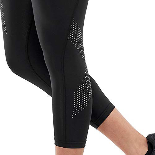 2Xu Womens Motion Mid-Rise Compression 7/8 Tights For Training & Fitness, Black/Dotted Reflective Logo, X-Large – Athletics Running Leggings & Pant #TOP2