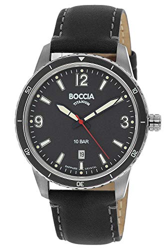 Preisvergleich Produktbild Boccia Herren Analog Quarz Uhr mit Echtes Leder Armband 3635-01