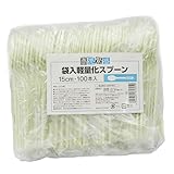 大和物産(Daiwa Bussan) 商売繁盛 業務用 軽量化 使い捨て スプーン プラスチック 個包装 15cm 100本