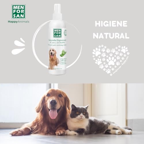 MENFORSAN Pfoten- und Ballenreiniger für Hunde | Hygiene beim Betreten von Sofa und Bett | Spray für Jede Rasse | Mit 100% natürlicher Aloe Vera | Veganes Produkt | 125 ml