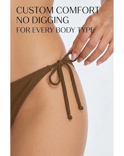 Image of Holipick Bikini Bottoms for Women String Bathing Suit Bottom with Moderate Coverage Low Waist Swim Bottom