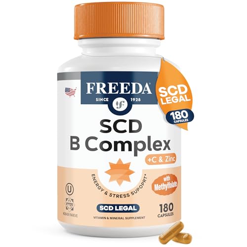 FREEDA Vitamin B Complex with Vitamin C & Zinc &ndash; Stress B Complex, Methylfolate & Active B12 + B1...