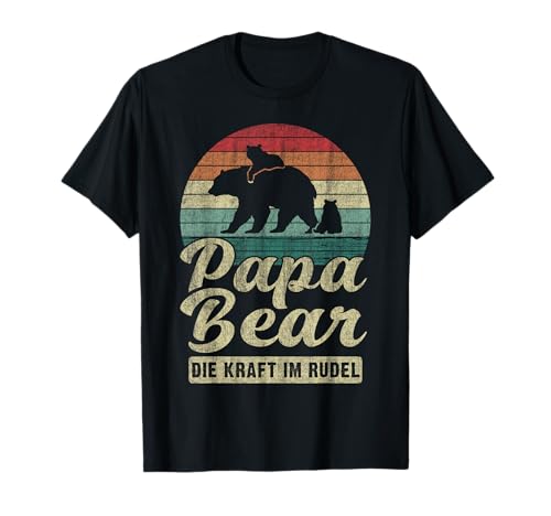 Papa Bear, 2 Bären-Welpen, Papa 2 Kinder, Vatertag, Bär T-Shirt