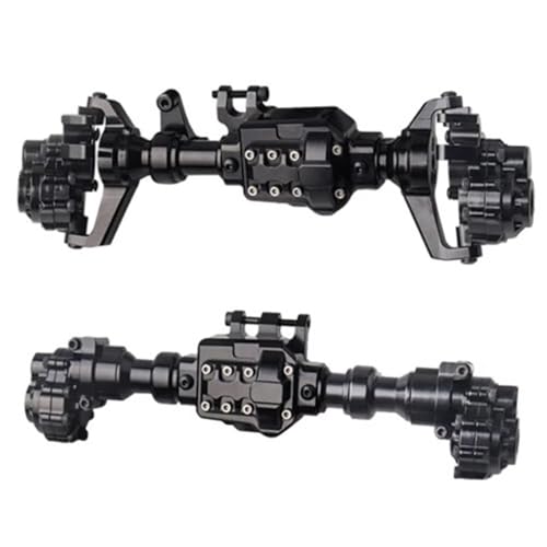 QOAKSDY Eje Completo Recto con para TRX-4 para TRX6 1/10 RC Crawler Car Piezas De Actualización Accesorios Aluminio Ejes Portal Delantero Y Trasero(Black)