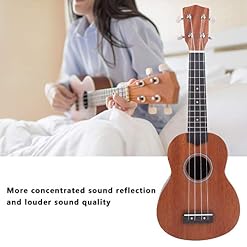 Ukulélé non toxique de 21 pouces pour les amateurs de musique avec dos incurvé – Image 5