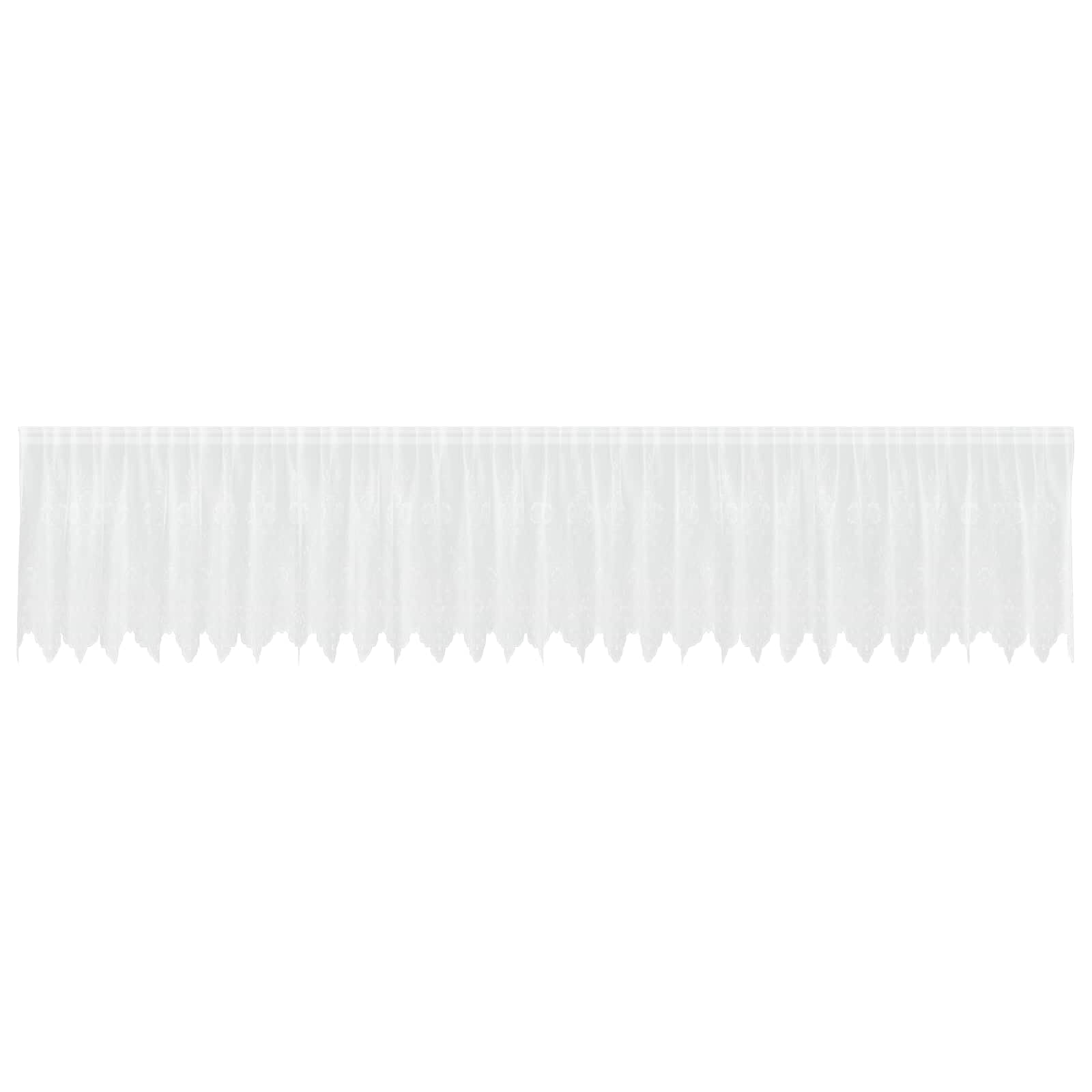 Rideau en dentelle blanc 120x750 cm avec rail en S pour une décoration de fenêtre élégante