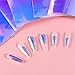 6 Sheets Aurora Nail Foil Sticker Ice Glass Nail Art Sticker Foil Laser Nails Art Stickers Paper Iridescent Stickers Stained Nails Wraps 3D Holographic Decoration for Women Girls Salon Beauty