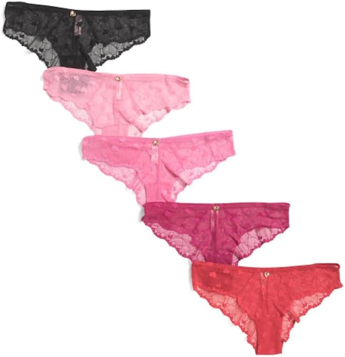 Juicy Couture Heart Lace Cheeky Panties, 5 Pack