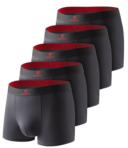 GLESTORE Unterhosen Männer Boxershorts Herren Modal Unterwäsche 5er Pack 5dunkelgrau XXL