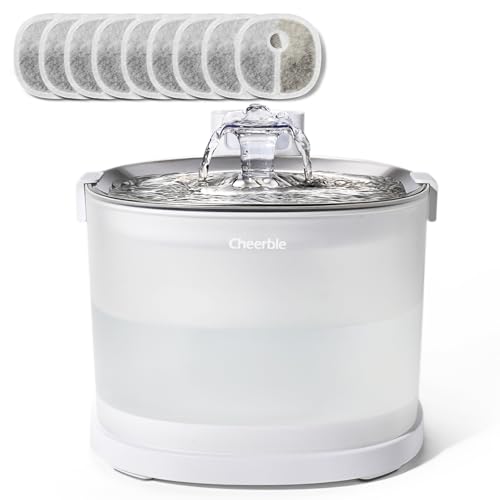 Cheerble E1+ 猫自動給水器 水飲み器 ポンプレス磁力給水 コードレス 100%漏電なし スマートセンサー感知 楽々洗浄 組み立て簡単 2つの給水モード 大容量2L 静音 交換用フィルター9個付き