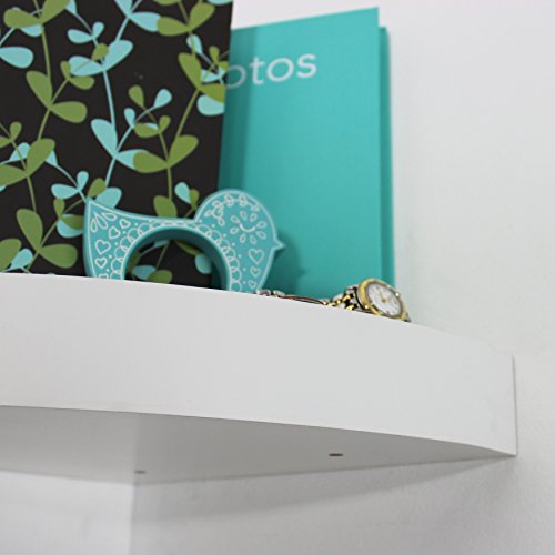 Inplace Shelving 0191806 11.8-Inch Wide Floating Corner Wall Shelf, White #TOP4