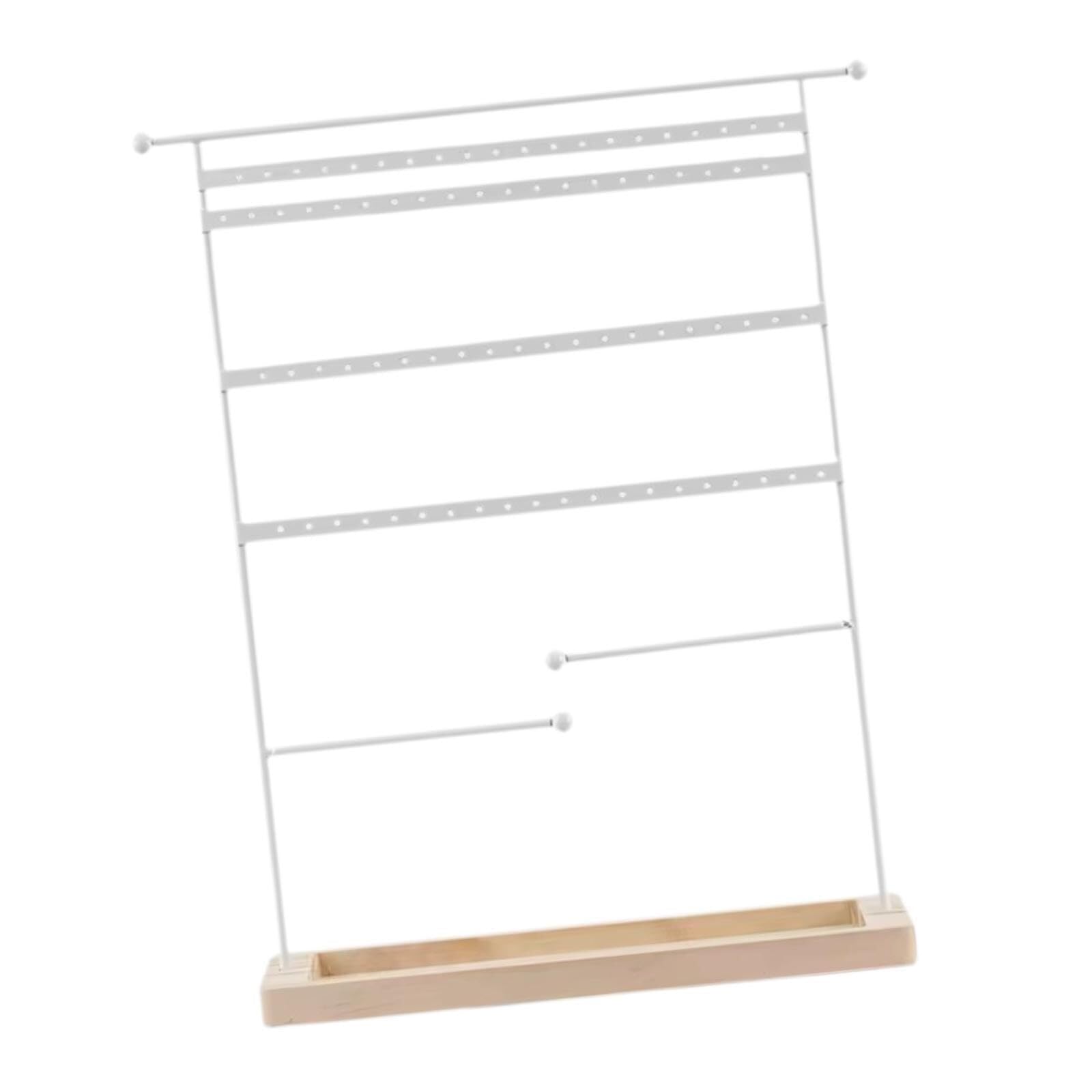 CVdrtyED Vanity Jewellery Stand Display Jewelry Display Stand Storage Rack Wooden Tray Countertop Earring Photography Props(White)