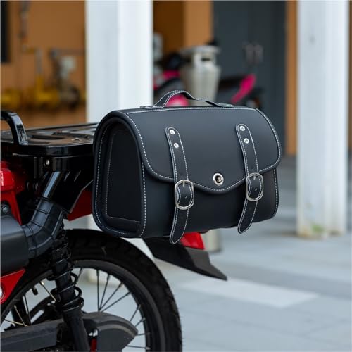 Baúl de moto universal maleta trasera impermeable de PU compatible con Versys 650 3