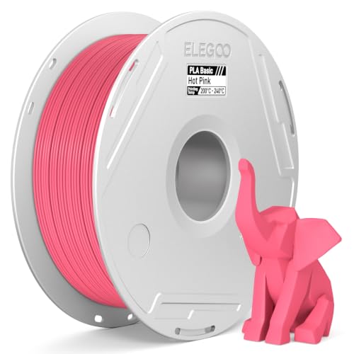 ELEGOO PLA Basic Filament with Reusable Spool Hot Pink 1KG, 1.75mm PLA 3D Printing Filament 2.2lbs High Dimensional Accuracy, Easy Installation Detachable Spool Fits for Most 3D Printers