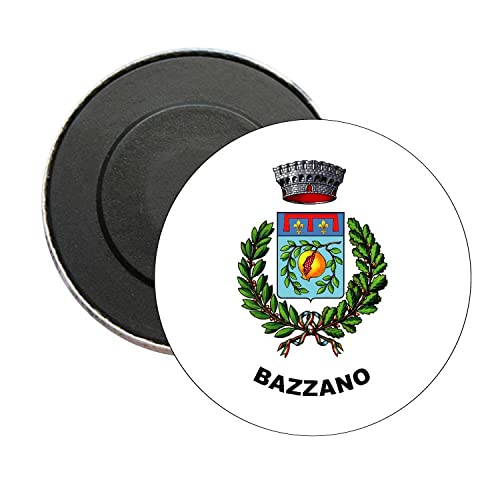 ROUND MAGNET. EMBLEM ARMORIALE BAZZANO BOLOGNA ITALY