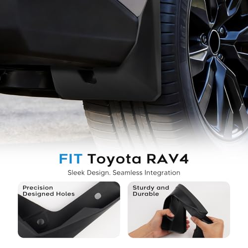 Image of Sunsdrew Mud Flaps for 2026 2027 Toyota RAV4 Accessories- 4PCS Front & Rear Splash Guards - No-Drilling All Weather Exterior Mud Guards