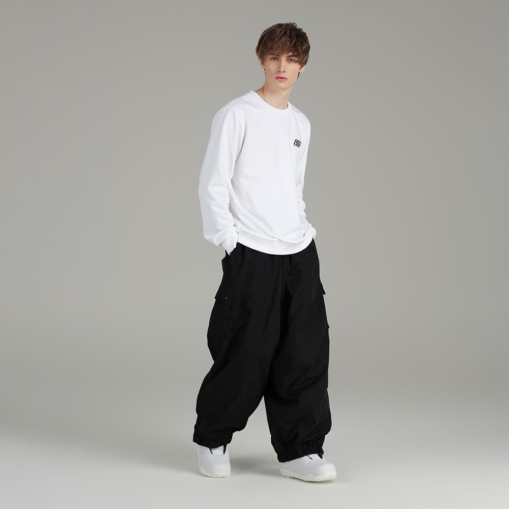 Mens Baggy Cargo Ski Pants Super Baggy Snowboard Snow Pant Women Insulated Loose Pant Sports Waterproof