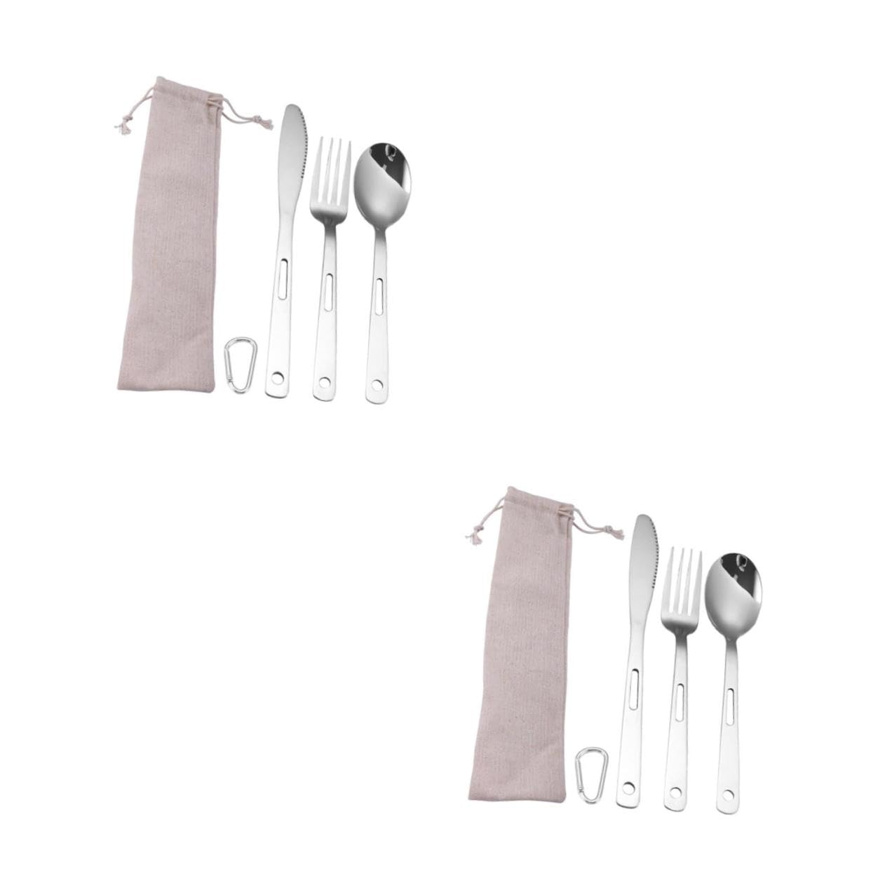 Fourchettes et cuillères de camping compactes BESPORTBLE pour un nettoyage facile en extérieur
