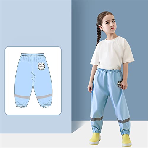 KAGAYD Toddler Kids Water-Proof Rain Pants Boy Girl Mud Dirty Proof Long Elastic Waist Trousers Sweatpants2