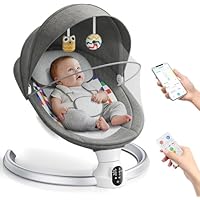Ixdregan App & Remote Control Electric Baby Swing with Bluetooth, Electric Baby Bouncer Chair