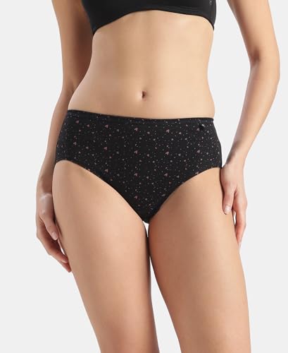 Image of Jockey 1406 Women's High Coverage Super Combed Cotton Mid Waist Hipster with Concealed Waistband and Stay Fresh Treatment (Pack of 5 Colors & Prints May Vary)