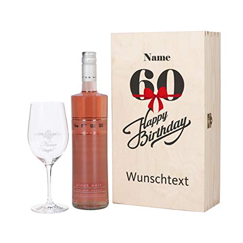 Herz & Heim® Bree Wein-Präsent mit graviertem Weinglas und Bree Wein zur Auswahl in Geschenkkiste zum 60. Geburtstag… - Image 6