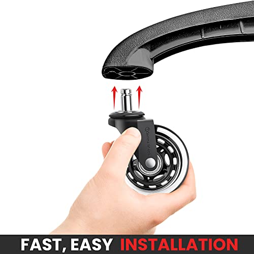 Gamma Office Chair Wheels Black, Pack Of 5, 7/16 X 7/8 Inch – Heavy Duty Chair Wheels Replacement For Scratch-Free, Smooth & Silent Rolling – Suitable For Floors & Carpet #TOP6