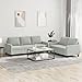 Produktbild KLYEON 2-TLG. Sofagarnitur mit Kissen Hellgrau Samt,Komfortables Samtsofa für Wohnbereich und Entspannung 2er & 3er Sofa Wohnzimmer, Sofas
