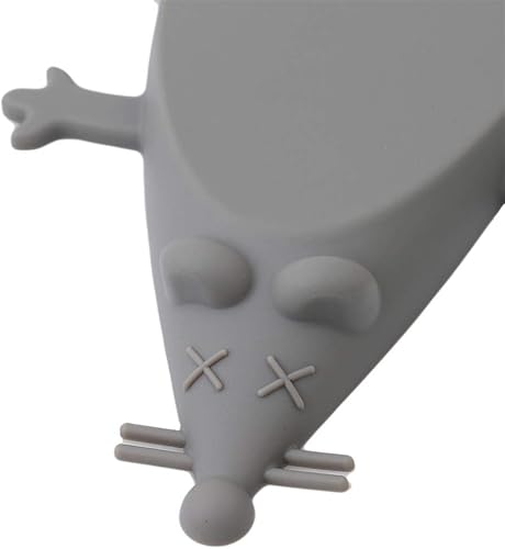 Miniatura 4 de Sevenfly Tope de puerta de silicona con ratón lindo Tope de puerta de ratón gris Tope de puerta decorativo Animal Cuña de puerta (gris)