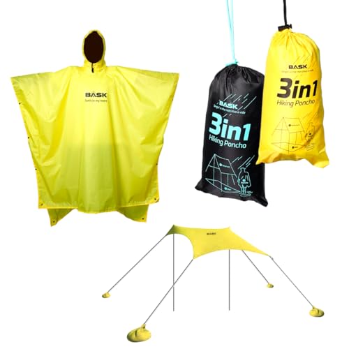 Capa De Chuva Poncho Com Capuz Barraca 3 em 1 Bask (BR, Alfa, Único, Regular, Regular, Preto)
