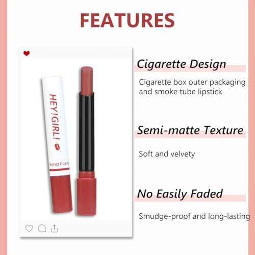 Lipstick Sets, Semi-matte Long Lasting Lipstick Moisturizing Lip Stick, 4 Pcs Red Pink Smoke Tube Highly Pigmented Smooth Lipsticks No Easily Fade Lipsticks For Women & Girls - Image 3