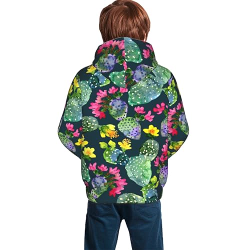 Watercolor Cactuses Kid Hoodies Boys Sweatshirts Girls Pullover with Pocket4