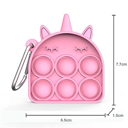 Image of PLUSPOINT Unicorn Shape Pop it 4pc Set Pop Fidget Toy with Unicorn Keychain Push Bubble Fidget Sensory Toy for Kids and Adults, Popper popit (Unicorn +3 Pc)