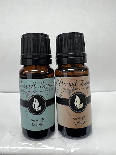 Image of Eternal Essence Oils 2 Pack 10ml Premium Fragrance Oil - White Musk & White Sand - for Candle, Soap Making, Aromatherapy, Diffusers, Home Care, & Humidifiers