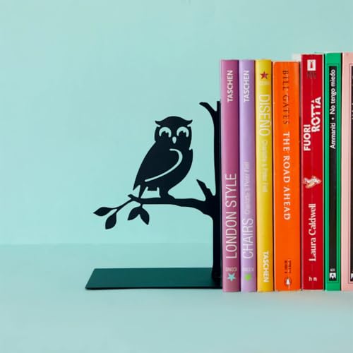Balvi Buchstütze Book Guard Farbe Schwarz Buchstütze für das Bücherregal in Eulenform Lustiges Access