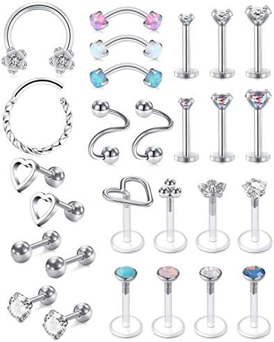 16g Cartilage Earrings Hoop Studs for women Forwards Helix Earring Hoop Rook Daith Conch Tragus Earrings Stainless Steel Piercing Jewelry