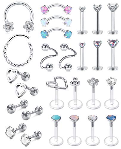 16G Cartilage Earrings Hoop Studs For Women Forwards Helix Earring Hoop Rook Daith Conch Tragus Earrings Stainless Steel Piercing Jewelry #TOP3