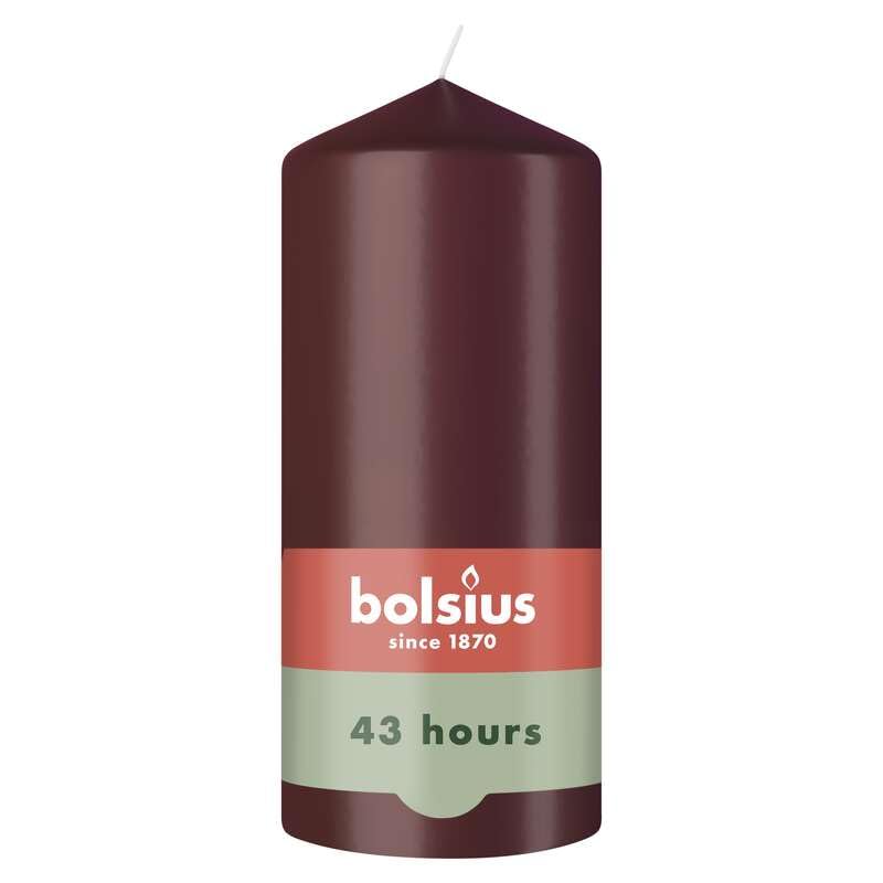 Bolsius, Essentials, Smooth Pillar Candle, Bordeaux, 13 cm, Decorative Candles, Contains Natural Plant-Based Wax - Image 4
