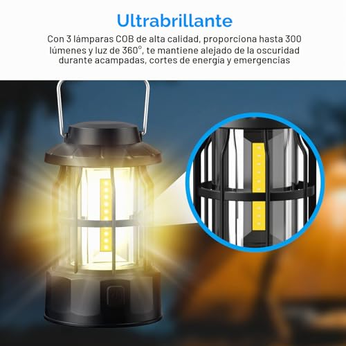 Miniatura 2 de Guijiyi Linterna De Camping, 2 Piezas Lámpara De Camping Led A Pilas, Farol Camping 3 Modos Luz De Emergencia, Luz De Carpa Ipx4 Resistente Al Agua Para Acampar Caminar Pescar Cortes De Energía Y Más