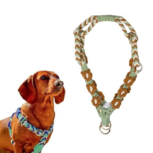 Handmade Braided Macrame Dog Harness XS Size, Adjustable & Comfortable for Small & Medium Dogs, Lightweight & Durable Design, Eco-Friendly Cotton, Stylish & Secure Fit for Walking & Training.