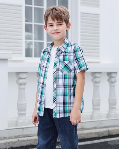 Image of SANGTREE Summer Button Down Shirts Cottn Tops for Men Women Boy Girl