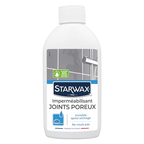 STARWAX - Imperméabilisant pour joints poreaux - Effet déperlant - Anti infiltration et absorption - Facilite l'entretien - Retarde l'encrassement - Ne coule pas - Fabriqué en France - 200ml